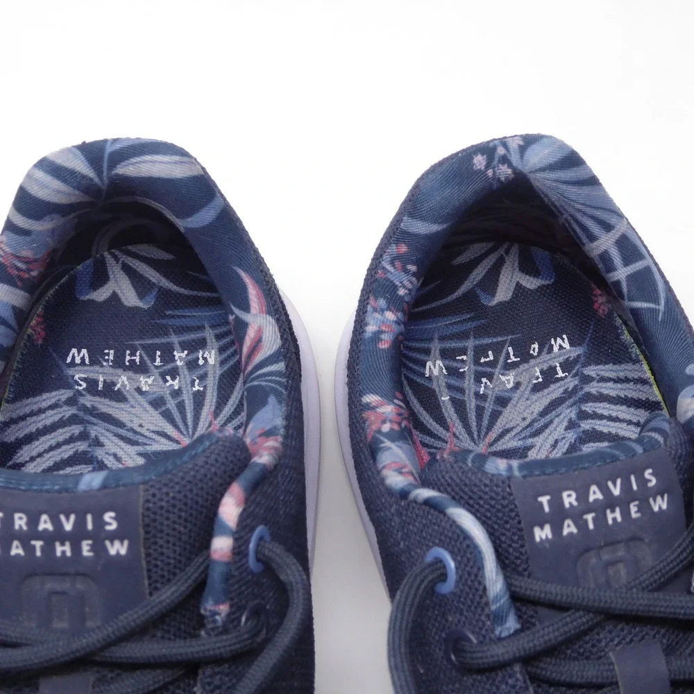Travis Mathew Mens The Daily 2.0 Woven Sneakers Navy Blue Size 9.5